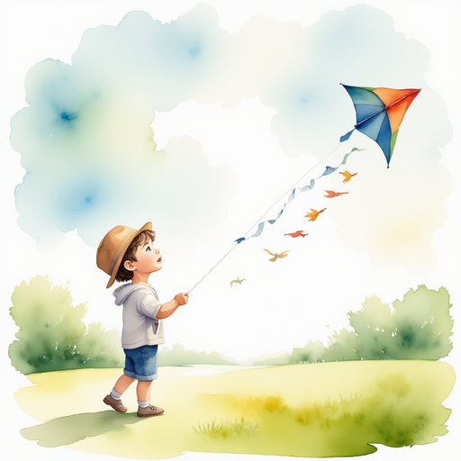 A boy flying a kite at the park.