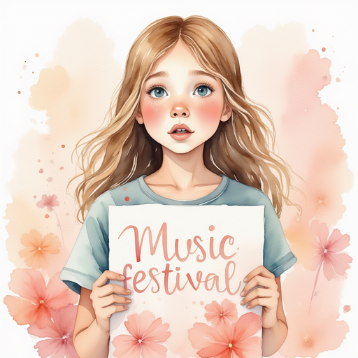 Vivian looking shocked and sad, holding a poster of the music festival.