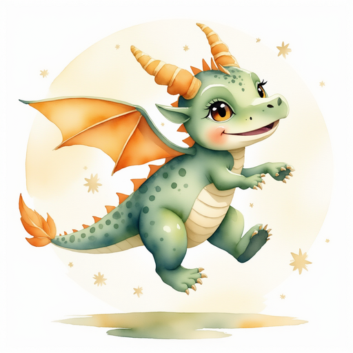 Ember Flare hopping in delight. In the background, soft sparkles.