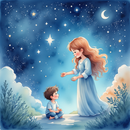 Starla, the friendly constellation, appearing in front of Lee.