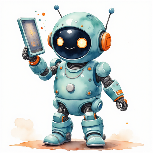 Blinky Sparx holding up a small, glowing tablet with numbers dancing across the screen. In the background open plains