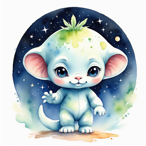 Zibloo adjusts a glowing star map In the background, starry candy wallpaper