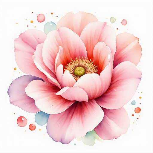 Show the rosy petals close up, shining with dew on each petal. In the background, small twinkling pebbles