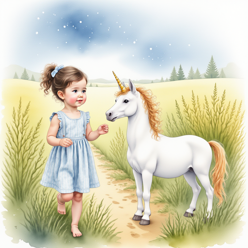 Sofia talking to the lost unicorn.