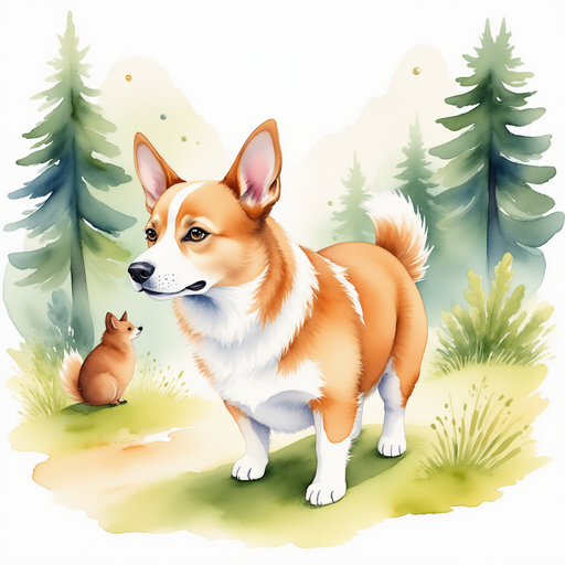 Show Rosie stepping into a clearing, captivated by a glowing gemstone. In the background, forest animals wait eagerly.