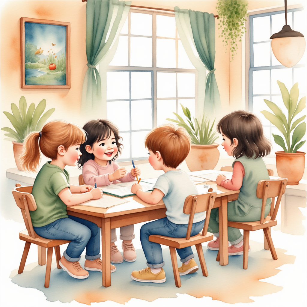 A classroom with children in it