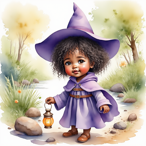 Willow Charms talking to her friends, picking up broken lantern pieces. In the background, the brook curls gently around a cluster of stones.