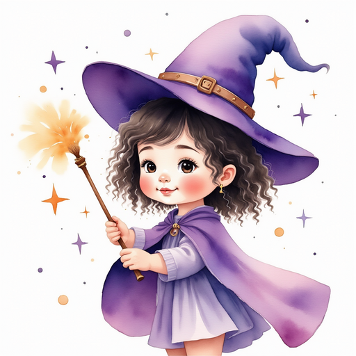 Willow Charms holds a glowing wand. In the background are swirling sparkles.