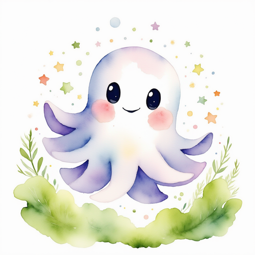 Glimmer Puff swirls above green lettuce, a swirl of sparkles lighting the leaves. In the background, a light breeze ruffles a market banner.