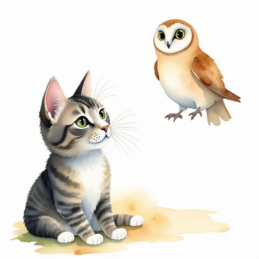 Luna talking to the Owl, who looks wise and understanding.