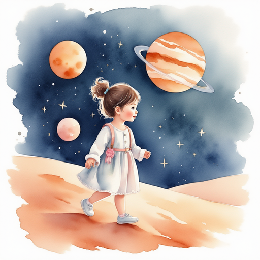 Grace spotting her shoe on the planet Jupiter