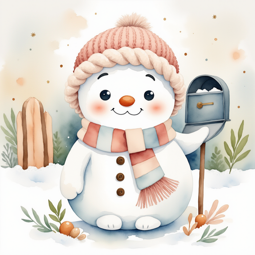 Frostyline Fable placing folded invitations into a small mailbox. In the background, a row of sleds rests against a wall
