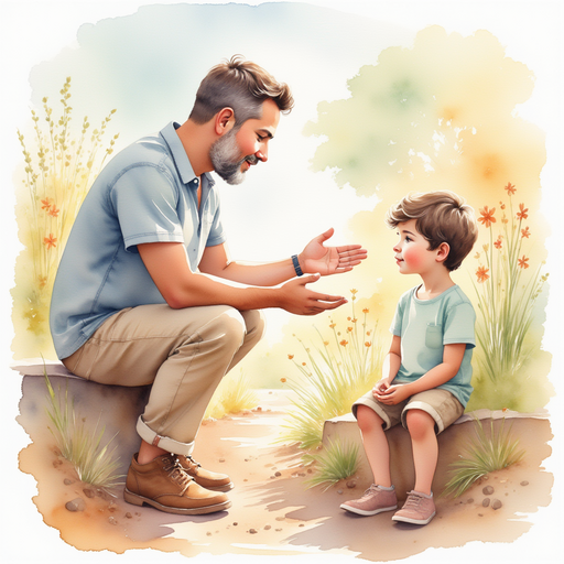 Mr. Rodriguez explaining the importance of respect and patience to Diego.