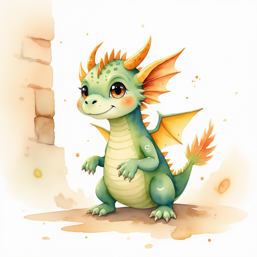 Ember Flare stands tall at the fortress entrance, wings partially folded In the background, a trail of scattered stones