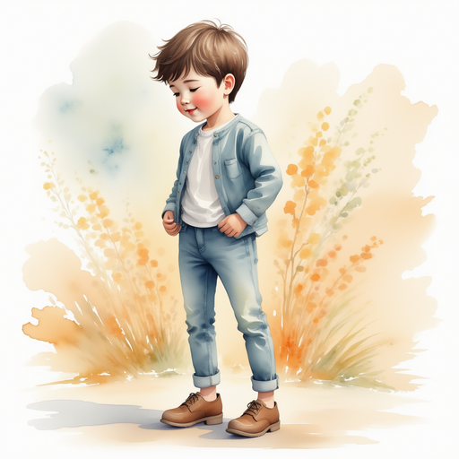 Lee putting on his shoes and jacket.