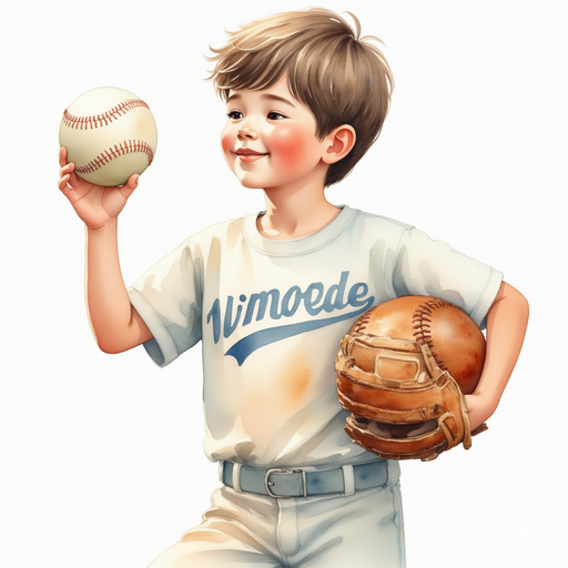 Lee holding his baseball, with a triumphant expression on his face.