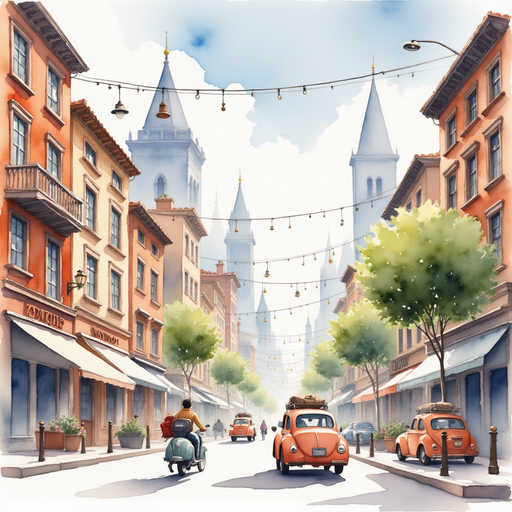 Bustling city filled with talking vehicles