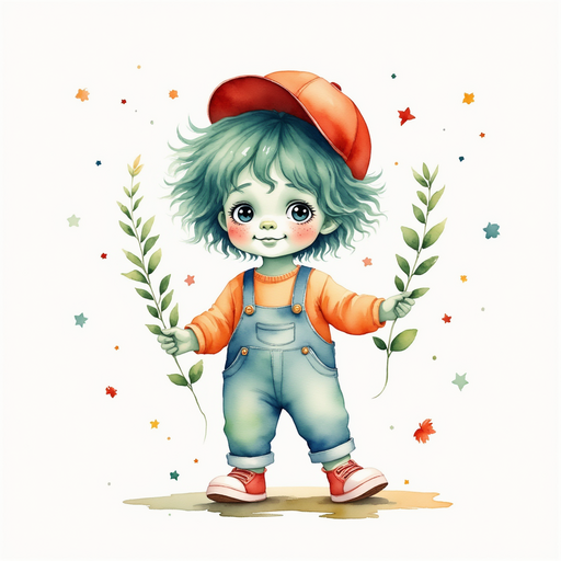 Zigzag Zander gently parting leaves. In the background, swaying branches.