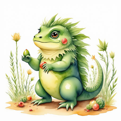 Show Blossom Sprout gathering small seeds in her leafy hands. In the background, vines twist around a fence.