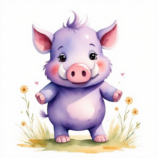 Brutus stands on his hind legs, looking up at the sky with a curious expression. In the background, daisies peek through the grass.