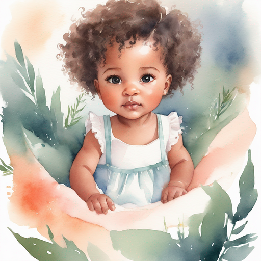 Aset playing in a mystical nursery short curly hair