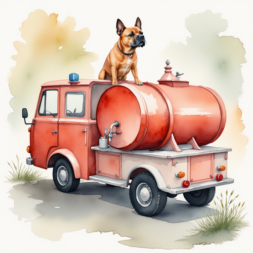 Milo filling up the fire truck's water tank