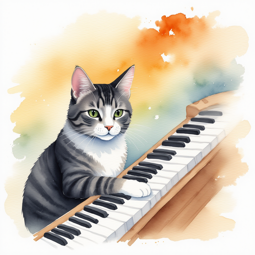Luna pressing a piano key