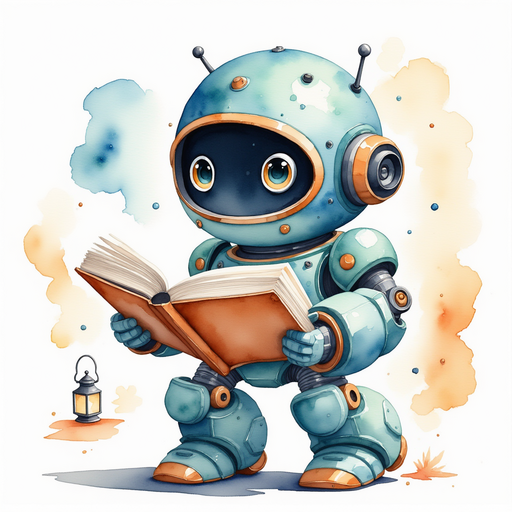 Blinky Sparx holding a huge book open to a puzzling riddle. In the background, a single lantern lighting the page.