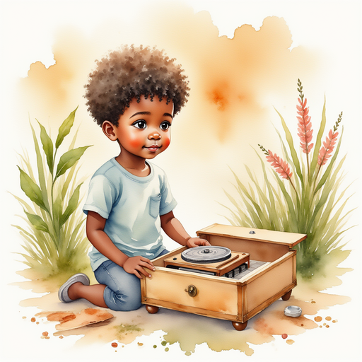 Michael practicing on the music box.