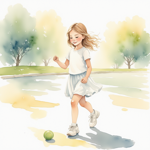 Vivian missing the ball during her tennis class.