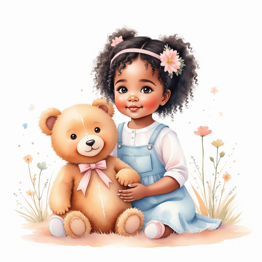Ava holding her teddy bear