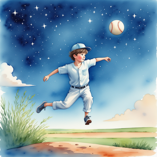 Lee's baseball flying into the starry sky.