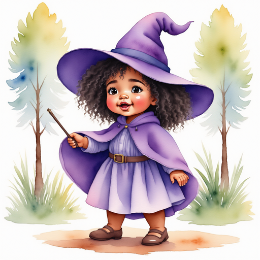 Willow Charms yawns, her wand dropping softly to the ground. In the background, tall trees rustle with a soft breeze.