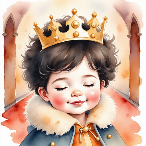 King Doodle Bum closes his eyes, taking a slow, calming breath. In the background, plush red carpet leading to hidden rooms