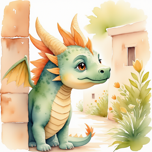 Ember Flare peeks from behind a pillar, watching dragons practice loops and dives together. In the background, a courtyard opens up, with practice hoops set in the air.