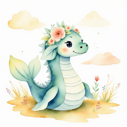 Feature Nessie Sparkles eagerly shaking her tail, looking toward the open prairie. In the background, puffy clouds drift across the wide sky