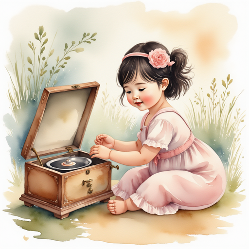 Grace discovering the old music box.