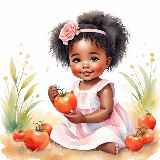 Ava Holding a tomato