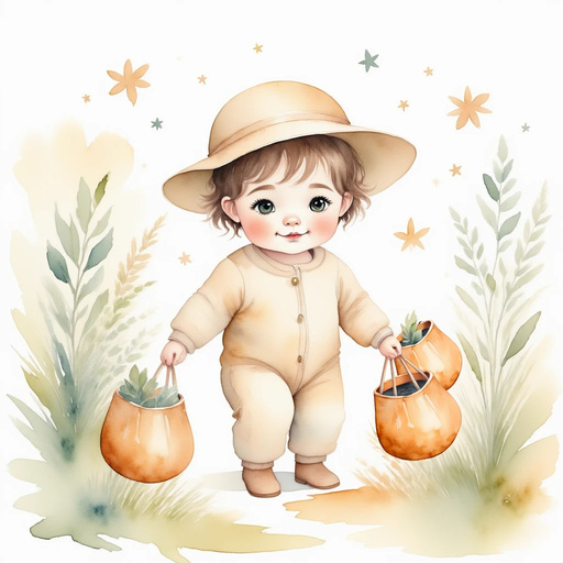 Milo the mummy delicately places glowing leaves into a fabric pouch. In the background, frosty garden paths twist through tall greenery.