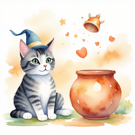 Luna finding a bell and the magical creature in the pot