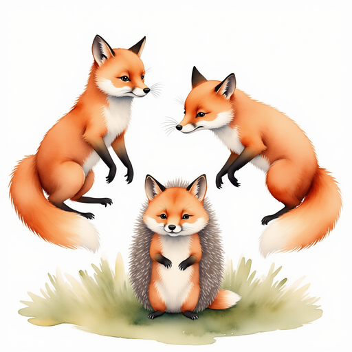 Showcase a group of squirrel acrobats forming a perfect, floating ring of mist. In the background, a cheering crowd of forest animals