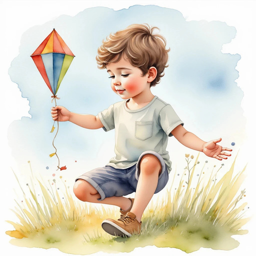 Diego trying to fix the kite but struggling.