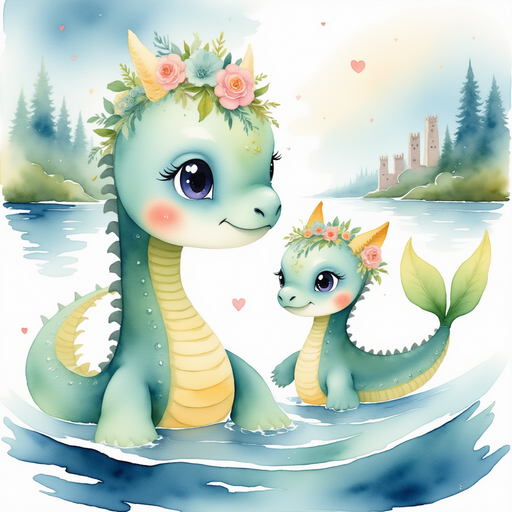 Nessie Sparkles and Orla looking toward each other, worry mixed with wonder on their faces. In the background, the distant castle walls stand tall under the rumbling sky.