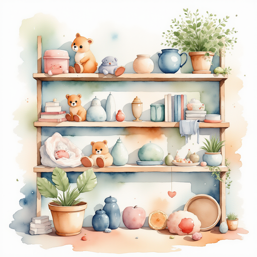 An organized shelf in a kids room