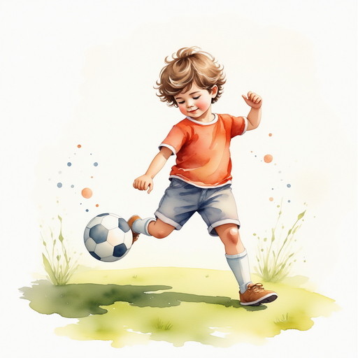 Diego playing soccer energetically