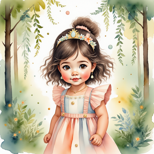 Princess Zoombella looking intently at thin, shiny threads dangling from tall branches. In the background, dense forest greenery and trailing vines