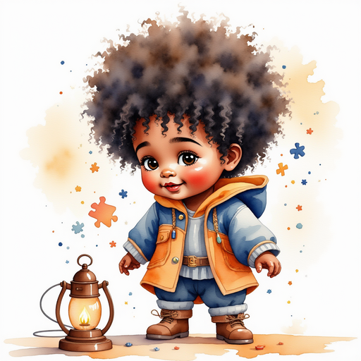 Show Zippy Zapata placing a puzzle piece on the table. A small lamp glows softly.