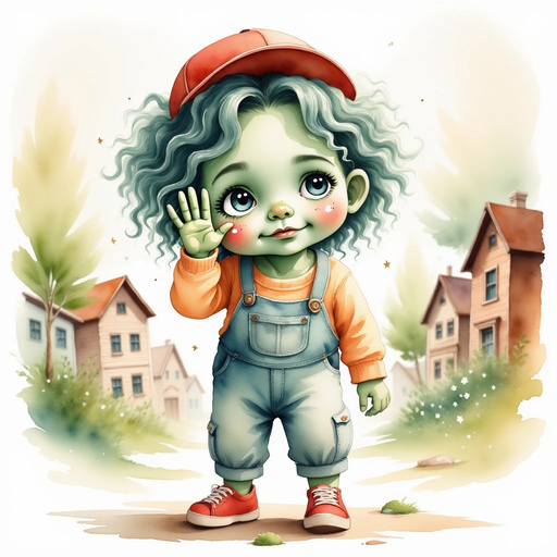 Zigzag Zander quietly listening with a hand to his ear and a gentle smile. In the background, soft morning light peeks onto calm houses.