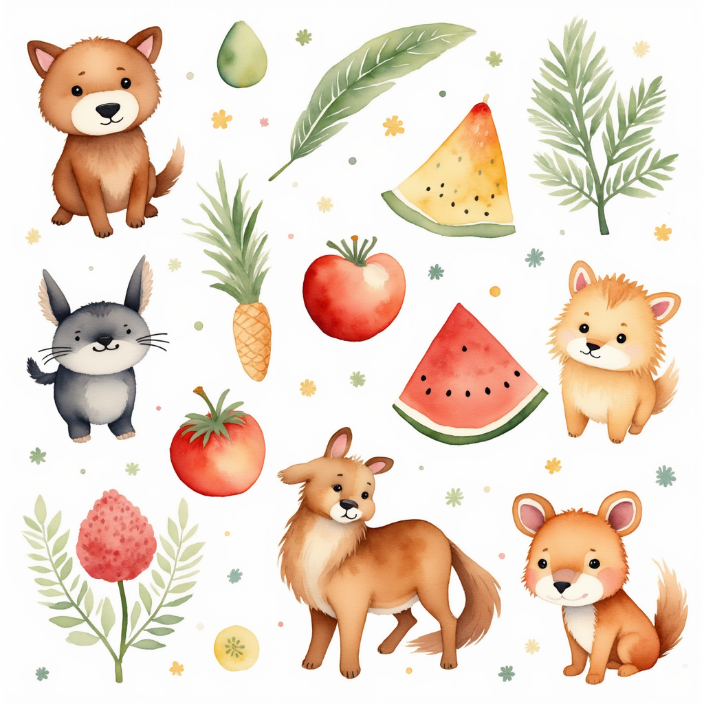 Animals, food, books