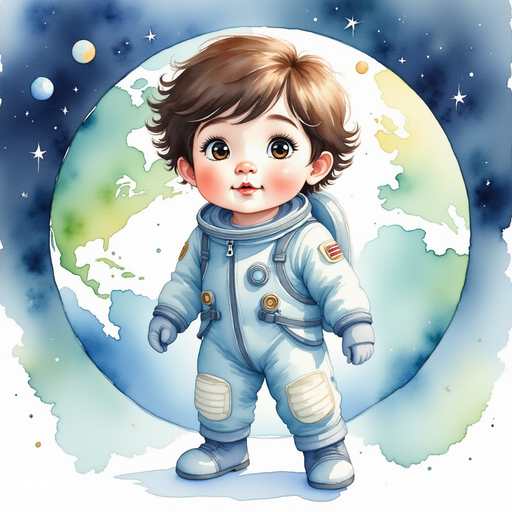 Leon pondering over the idea of Starlight energy sustaining life in space. In the background, Earth looms large with its vibrant blue and green hues.